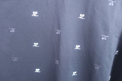 courreges(クレージュ) 長袖モックネックシャツ 黒ロゴ柄 レディース 38 A-4