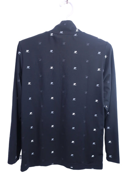 courreges(クレージュ) 長袖モックネックシャツ 黒ロゴ柄 レディース 38 A-5