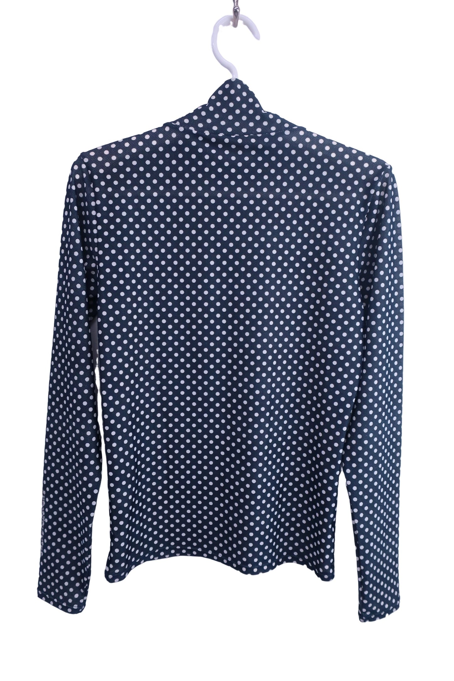 Munsingwear(マンシングウェア) 長袖モックネックシャツ ネイビー白ドット レディース M A-4