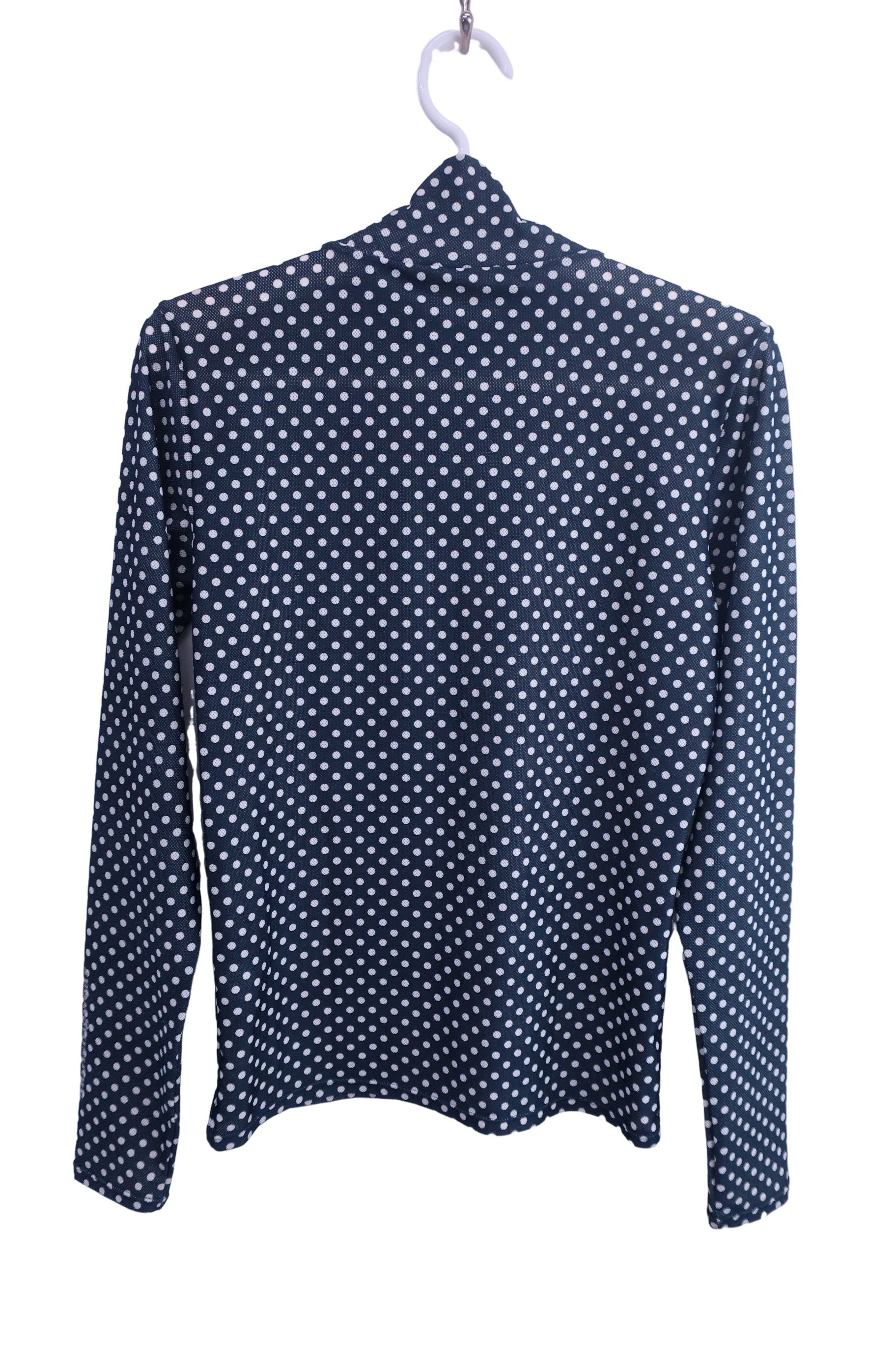 Munsingwear(マンシングウェア) 長袖モックネックシャツ ネイビー白ドット レディース M A-4