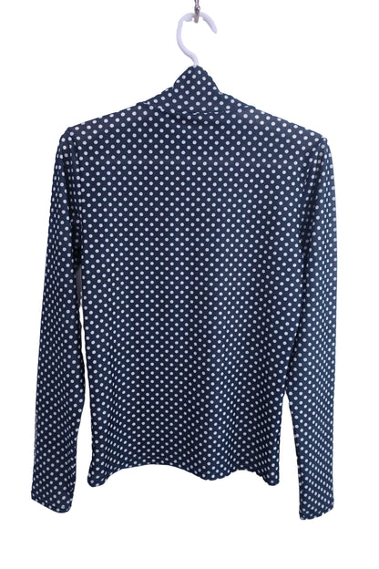 Munsingwear(マンシングウェア) 長袖モックネックシャツ ネイビー白ドット レディース M A-4