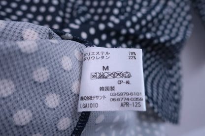 Munsingwear(マンシングウェア) 長袖モックネックシャツ ネイビー白ドット レディース M A-5