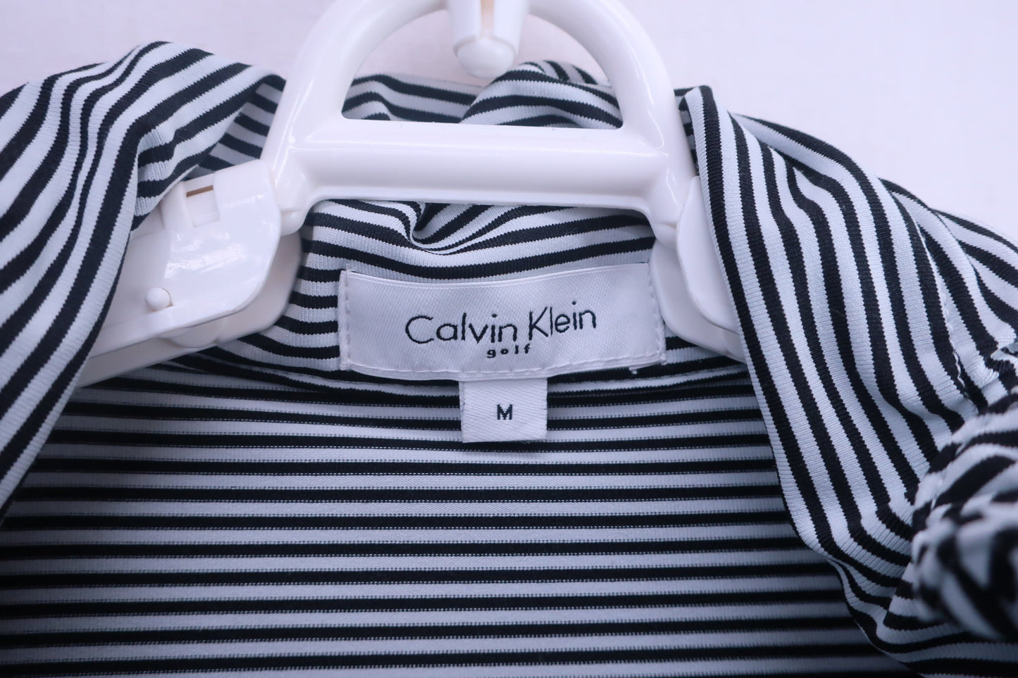Calvin Klein golf(カルバンクラインゴルフ) ハーフジップ長袖シャツ 黒グレーボーダー レディース M B-2