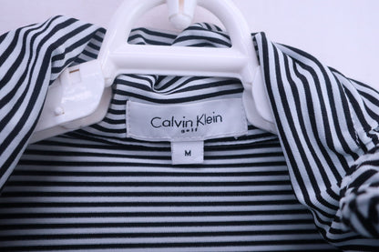 Calvin Klein golf(カルバンクラインゴルフ) ハーフジップ長袖シャツ 黒グレーボーダー レディース M B-2