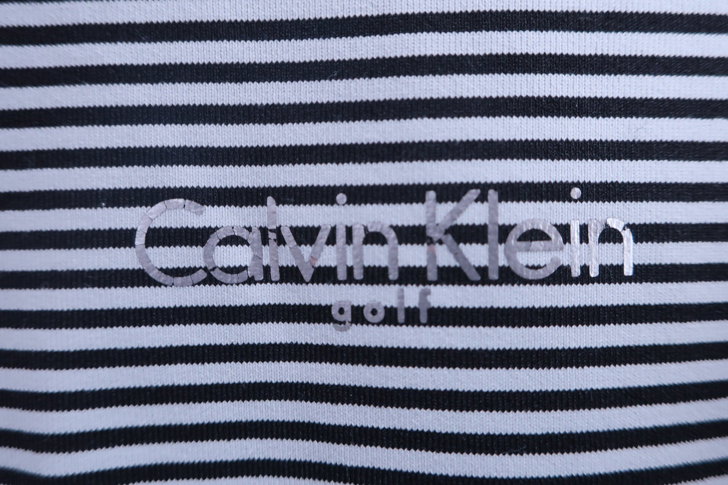 Calvin Klein golf(カルバンクラインゴルフ) ハーフジップ長袖シャツ 黒グレーボーダー レディース M B-3