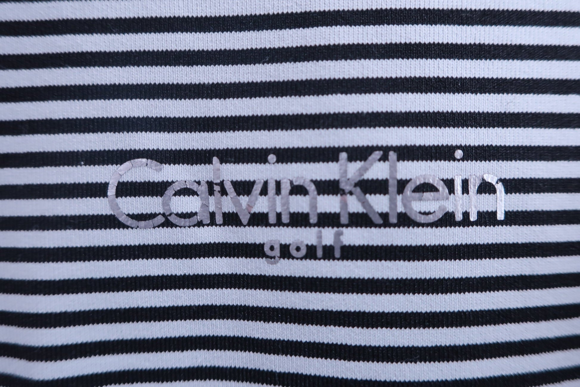 Calvin Klein golf(カルバンクラインゴルフ) ハーフジップ長袖シャツ 黒グレーボーダー レディース M B-3