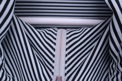 Calvin Klein golf(カルバンクラインゴルフ) ハーフジップ長袖シャツ 黒グレーボーダー レディース M B-4