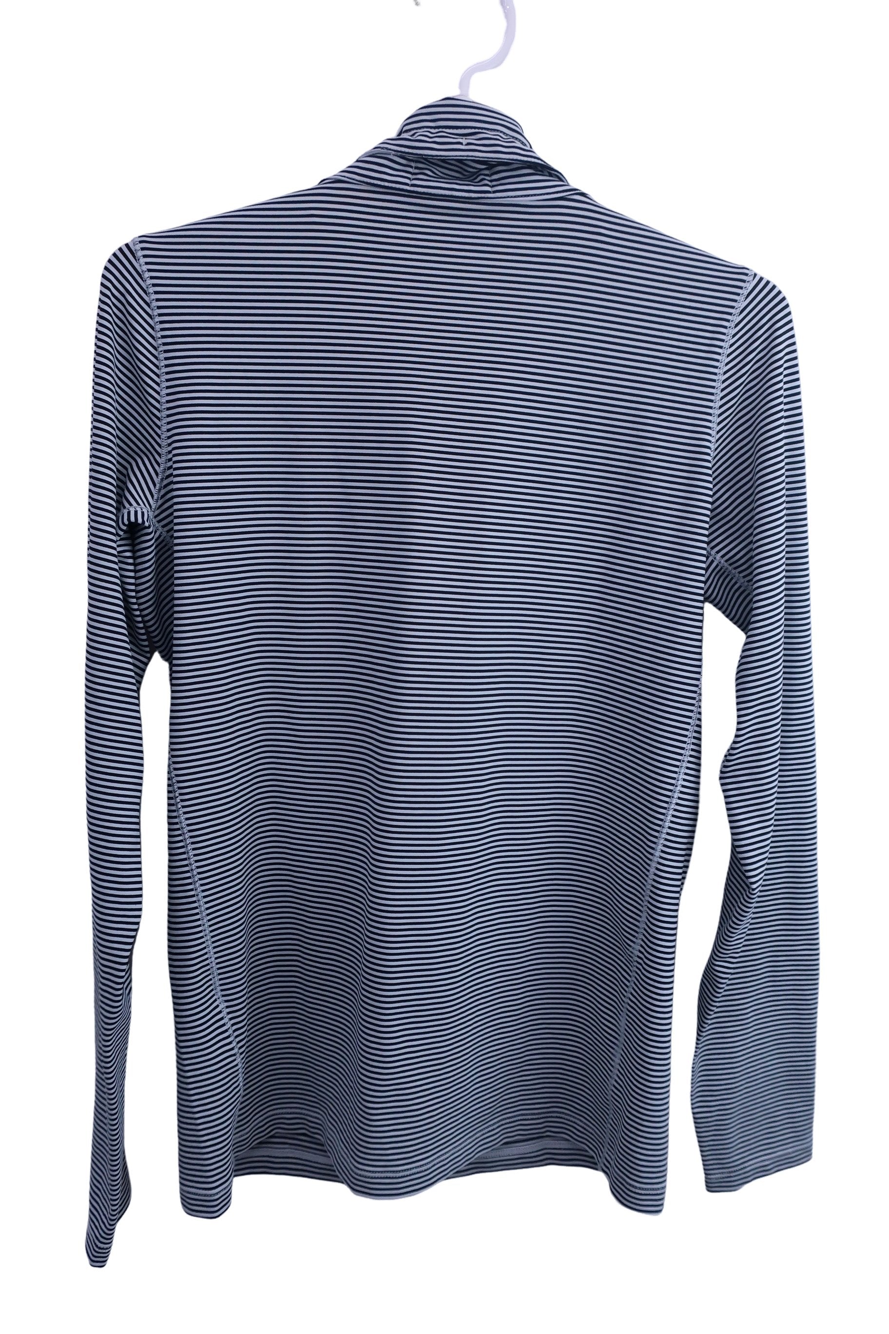 Calvin Klein golf(カルバンクラインゴルフ) ハーフジップ長袖シャツ 黒グレーボーダー レディース M B-5