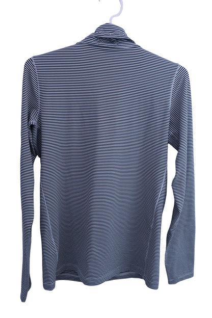 Calvin Klein golf(カルバンクラインゴルフ) ハーフジップ長袖シャツ 黒グレーボーダー レディース M B-5