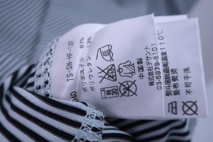 Calvin Klein golf(カルバンクラインゴルフ) ハーフジップ長袖シャツ 黒グレーボーダー レディース M B-6