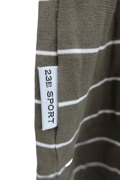 23区 SPORT(23区スポーツ) ハイネック長袖シャツ 茶白ボーダー レディース M B-3