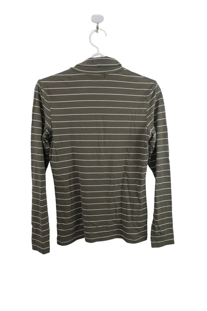 23区 SPORT(23区スポーツ) ハイネック長袖シャツ 茶白ボーダー レディース M B-4