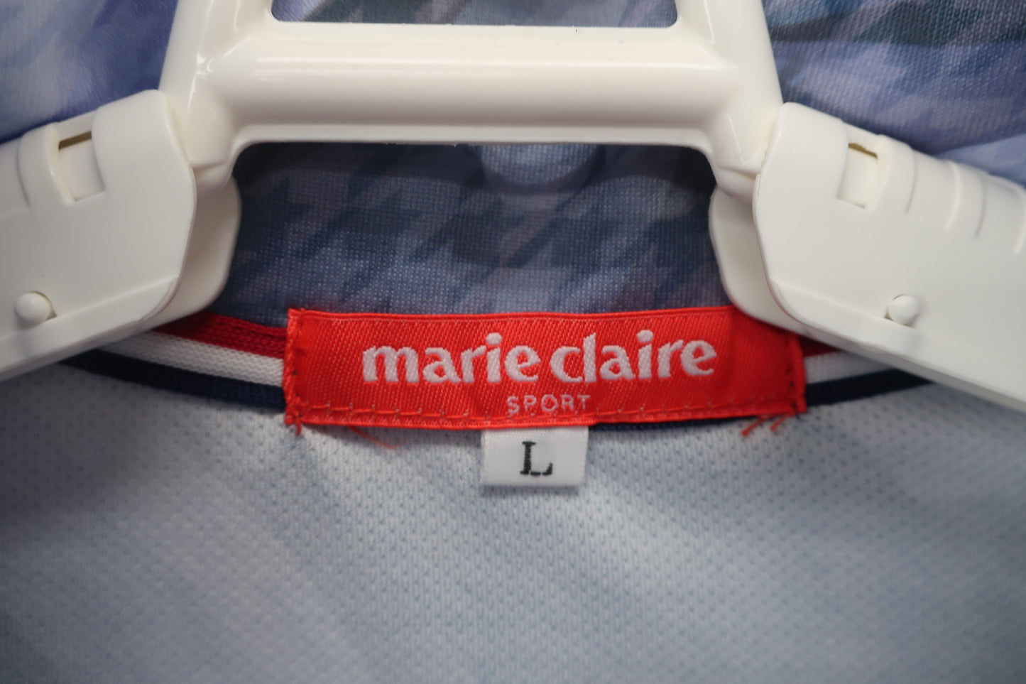 marie claire sport(マリ・クレール・スポーツ) ハーフジップ長袖シャツ 紫マーブル柄 レディース L A-2