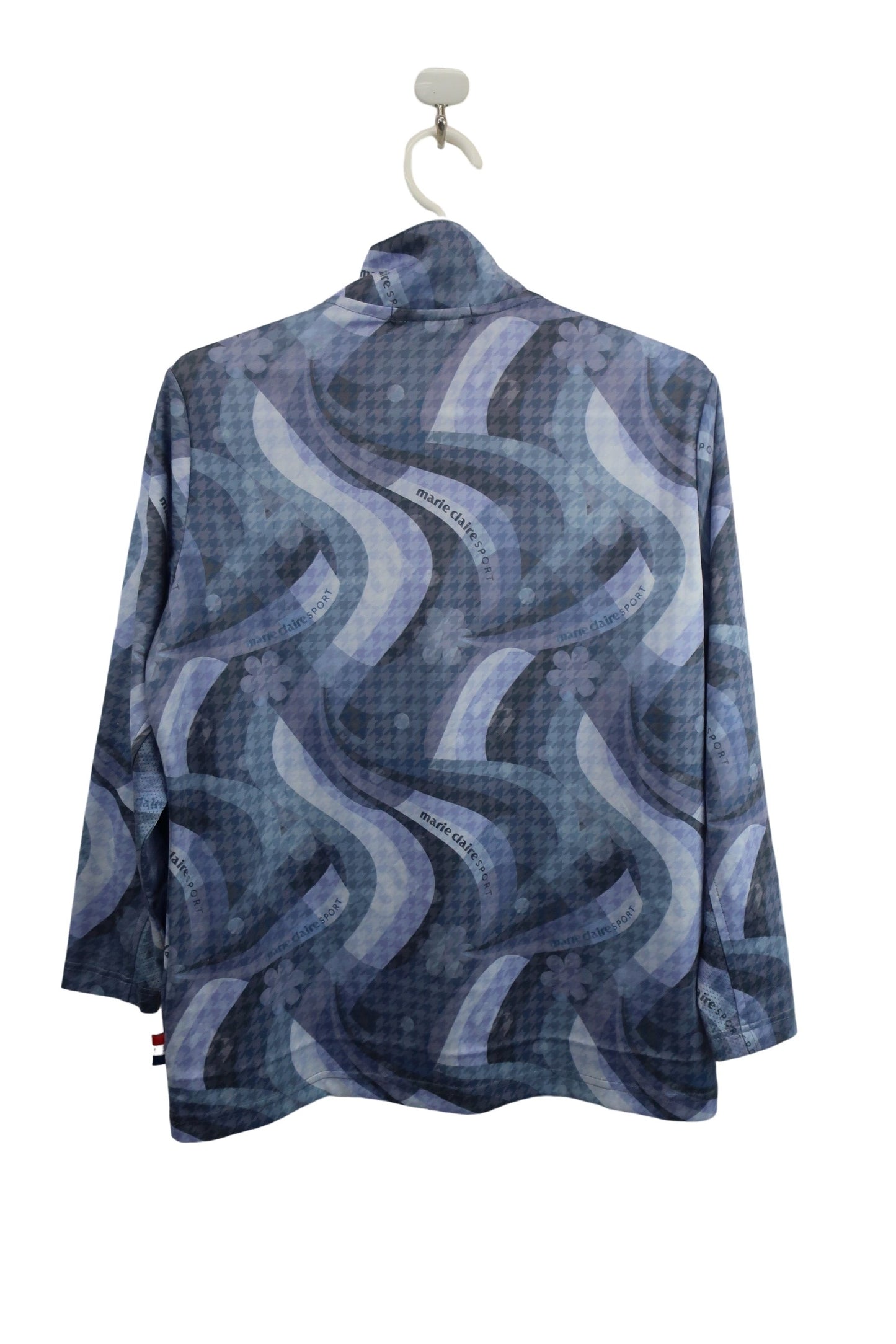 marie claire sport(マリ・クレール・スポーツ) ハーフジップ長袖シャツ 紫マーブル柄 レディース L A-4