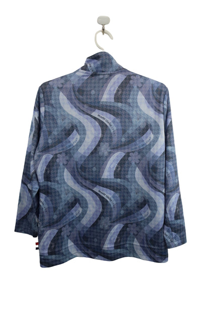 marie claire sport(マリ・クレール・スポーツ) ハーフジップ長袖シャツ 紫マーブル柄 レディース L A-4