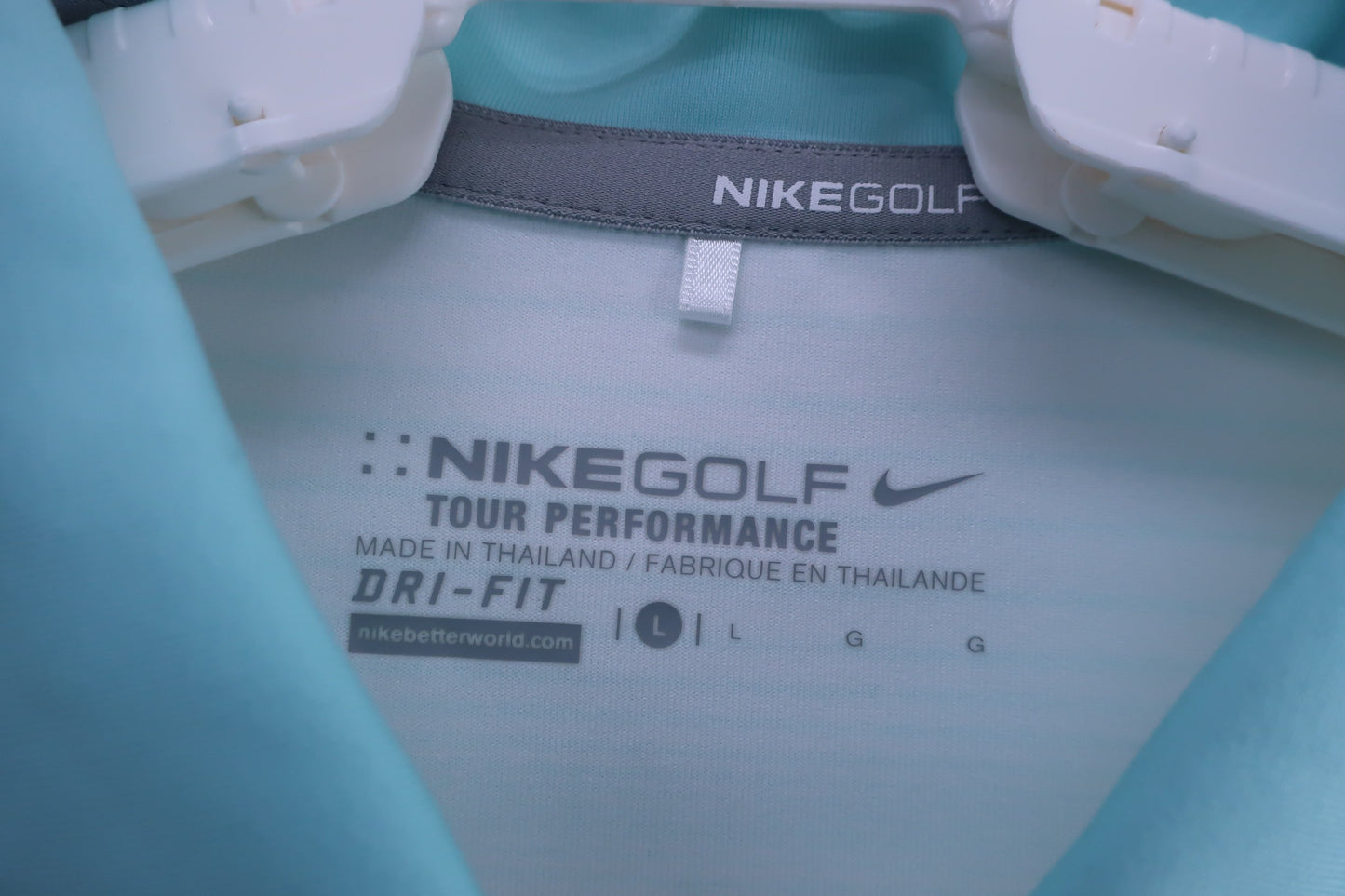 NIKE GOLF(ナイキゴルフ) 半袖ポロシャツ 水色白ボーダー レディース L B-2