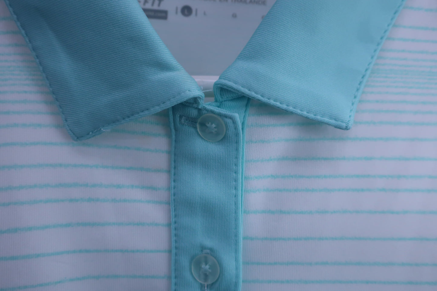 NIKE GOLF(ナイキゴルフ) 半袖ポロシャツ 水色白ボーダー レディース L B-3