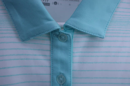 NIKE GOLF(ナイキゴルフ) 半袖ポロシャツ 水色白ボーダー レディース L B-3