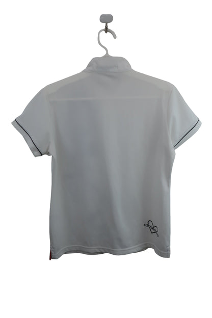 le coq sportif(ルコックスポルティフ) ハーフジップ半袖シャツ 白 レディース M C-8