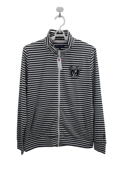 23区 GOLF(23区ゴルフ) フルジップブルゾン 白黒ボーダー レディース L C-1