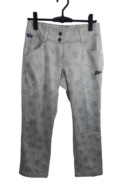 FILA GOLF(フィラゴルフ) 裏起毛パンツ グレー総柄 レディース L B-1