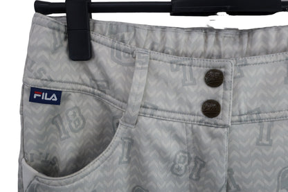 FILA GOLF(フィラゴルフ) 裏起毛パンツ グレー総柄 レディース L B-3