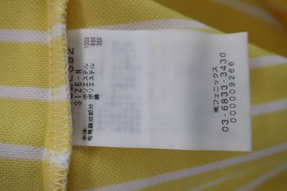 Kappa(カッパ) 長袖ポロシャツ 黄白ボーダー レディース M B-6