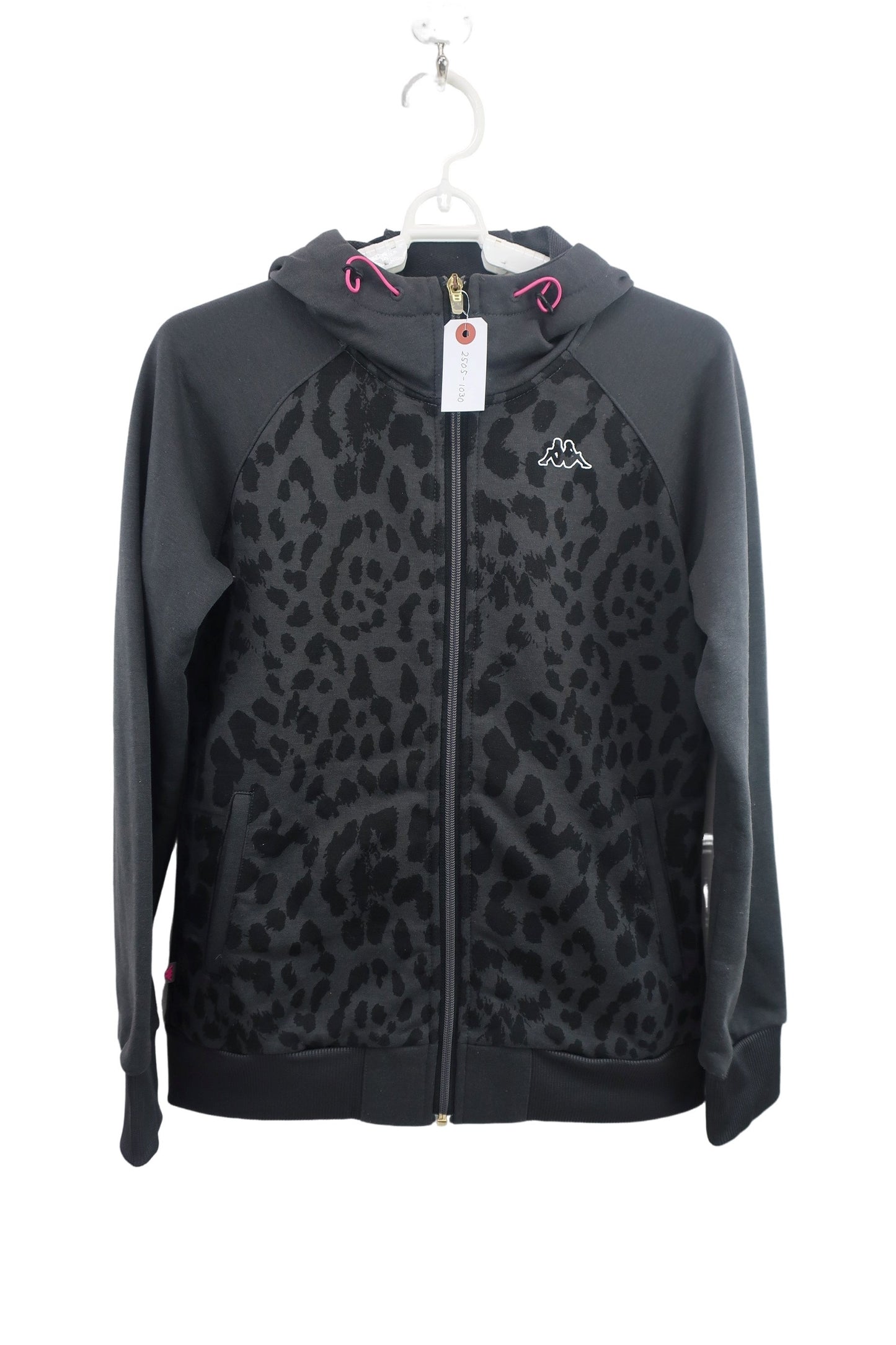 Kappa(カッパ) 長袖フルジップパーカー グレーヒョウ柄 レディース M B-1