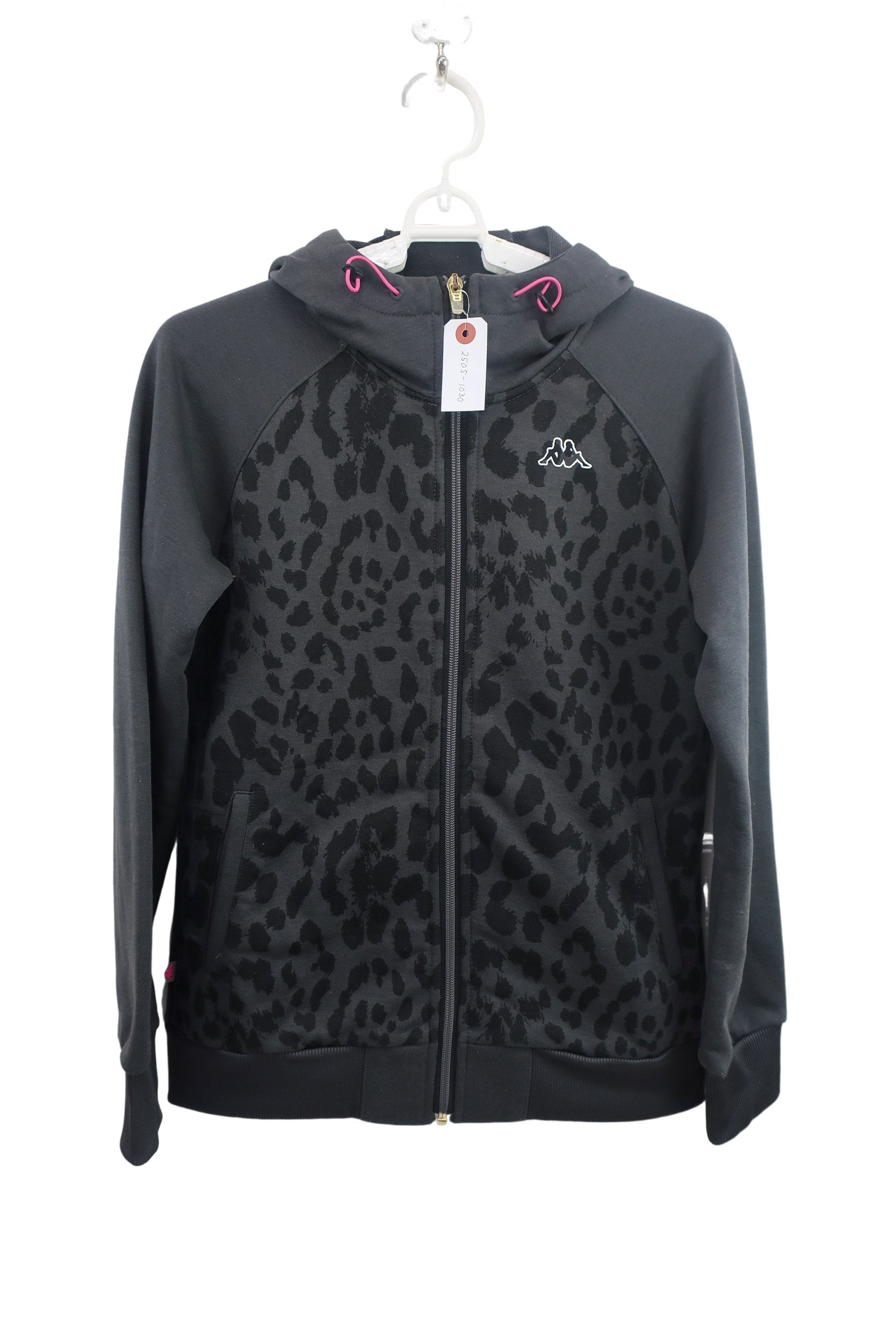 Kappa(カッパ) 長袖フルジップパーカー グレーヒョウ柄 レディース M B-1