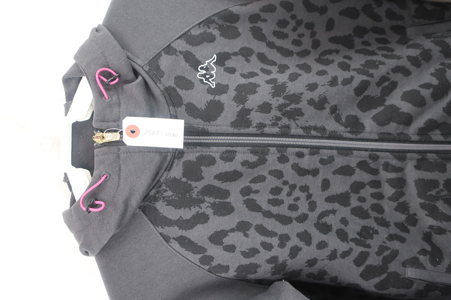 Kappa(カッパ) 長袖フルジップパーカー グレーヒョウ柄 レディース M B-3