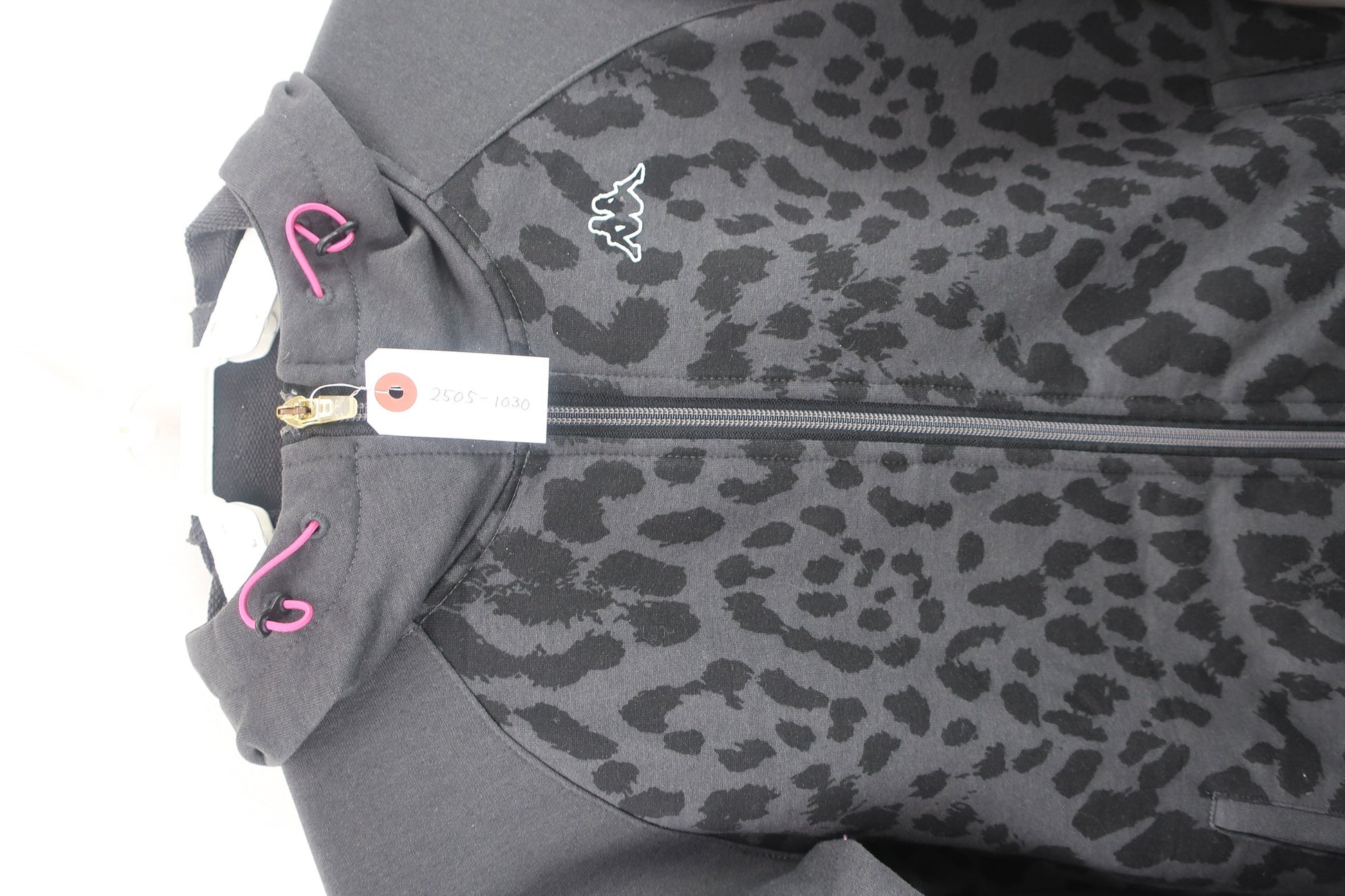 Kappa(カッパ) 長袖フルジップパーカー グレーヒョウ柄 レディース M B-3