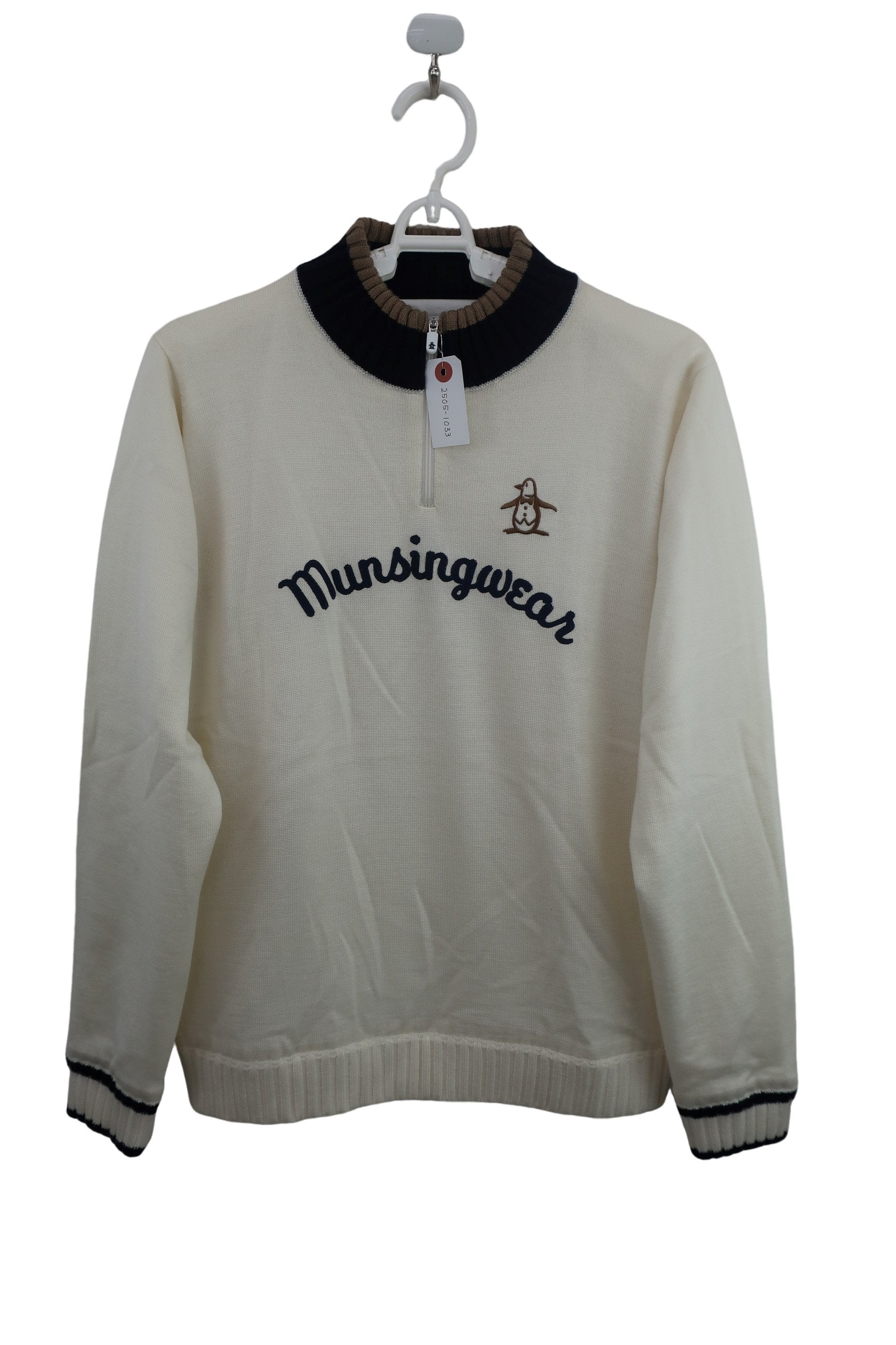 Munsingwear(マンシングウェア) ハーフジップセーター 白 レディース M S-1
