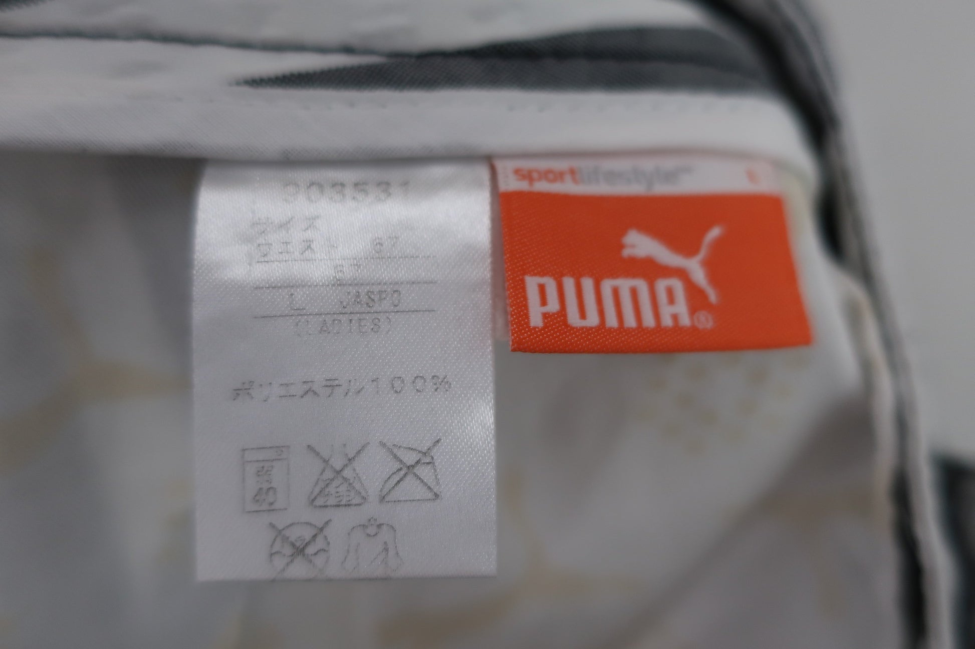 PUMA GOLF(プーマゴルフ) パンツ グレー白ストライプ レディース L A-8