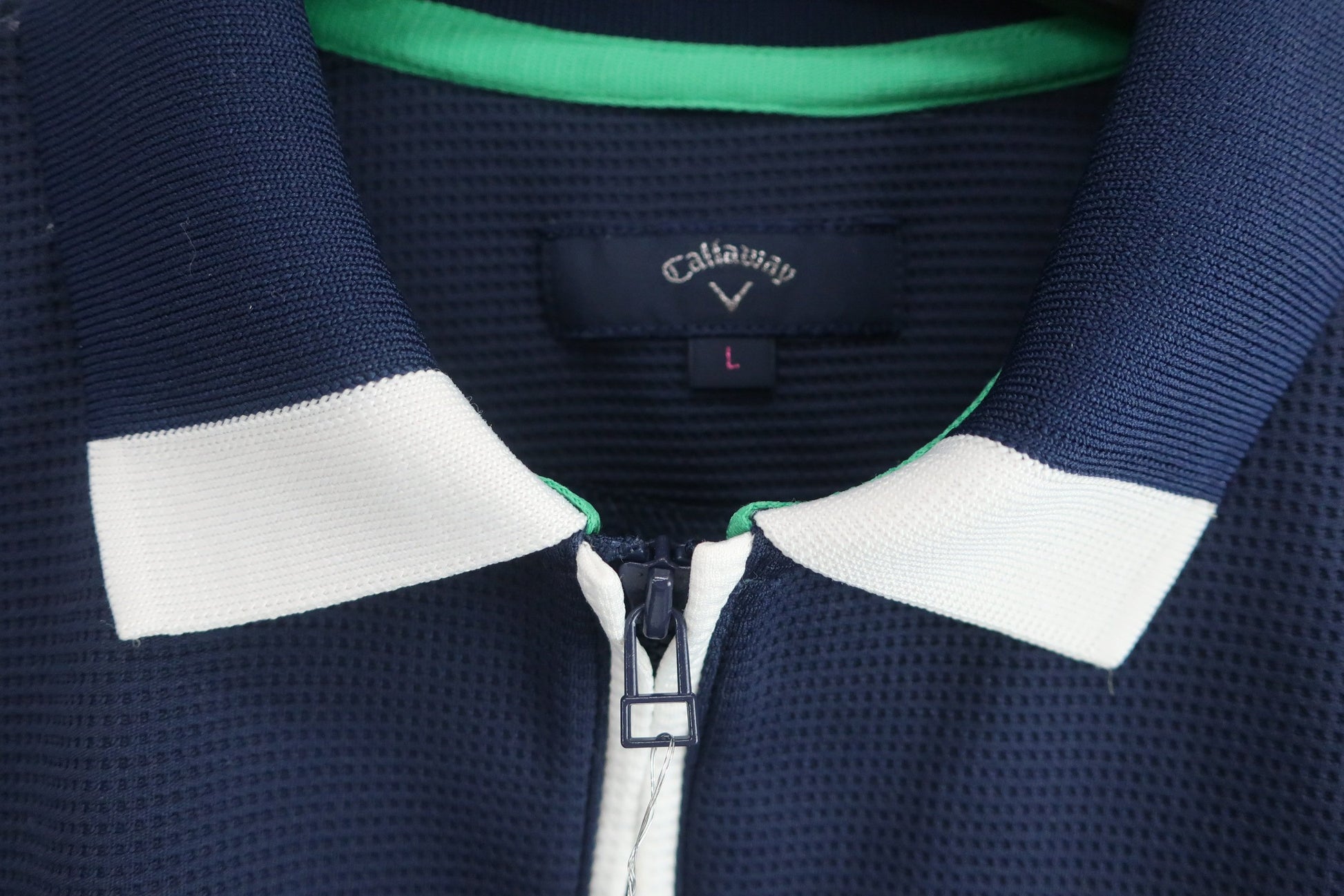 Callaway(キャロウェイ) ハーフジップポロシャツ ネイビー白 レディース L 241-9151814 B-2