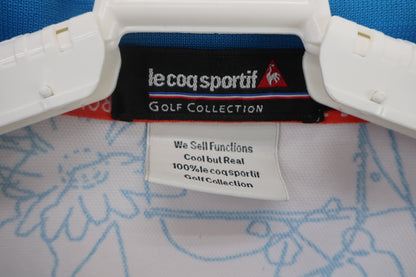 le coq sportif(ルコックスポルティフ) ポロシャツ 白水色総柄 メンズ LL B-3
