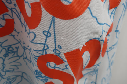 le coq sportif(ルコックスポルティフ) ポロシャツ 白水色総柄 メンズ LL B-4