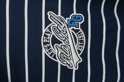 FILA GOLF(フィラゴルフ) 半袖ハーフジップシャツ ネイビー白ボーダー メンズ M A-2