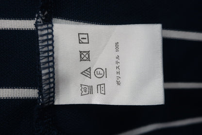 FILA GOLF(フィラゴルフ) 半袖ハーフジップシャツ ネイビー白ボーダー メンズ M A-7