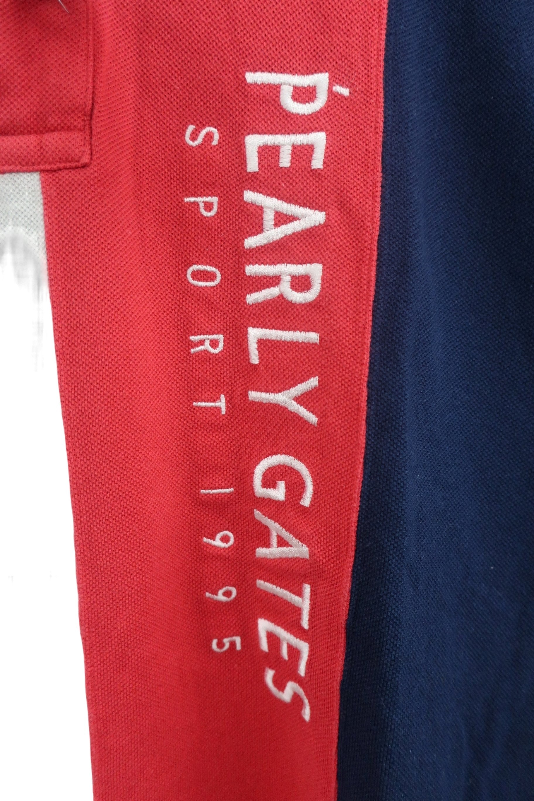PEARLY GATES(パーリーゲイツ) 半袖ポロシャツ ネイビー・グレー赤 メンズ M 053-160317 B-3