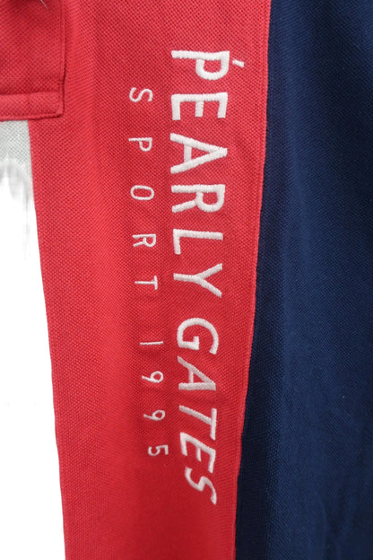PEARLY GATES(パーリーゲイツ) 半袖ポロシャツ ネイビー・グレー赤 メンズ M 053-160317 B-3