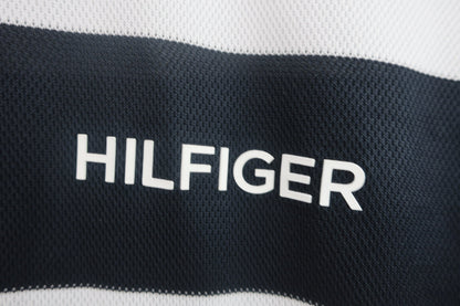 TOMMY HILFIGER(トミーヒルフィガー) 半袖ポロシャツ 白黒ボーダー メンズ M A-2