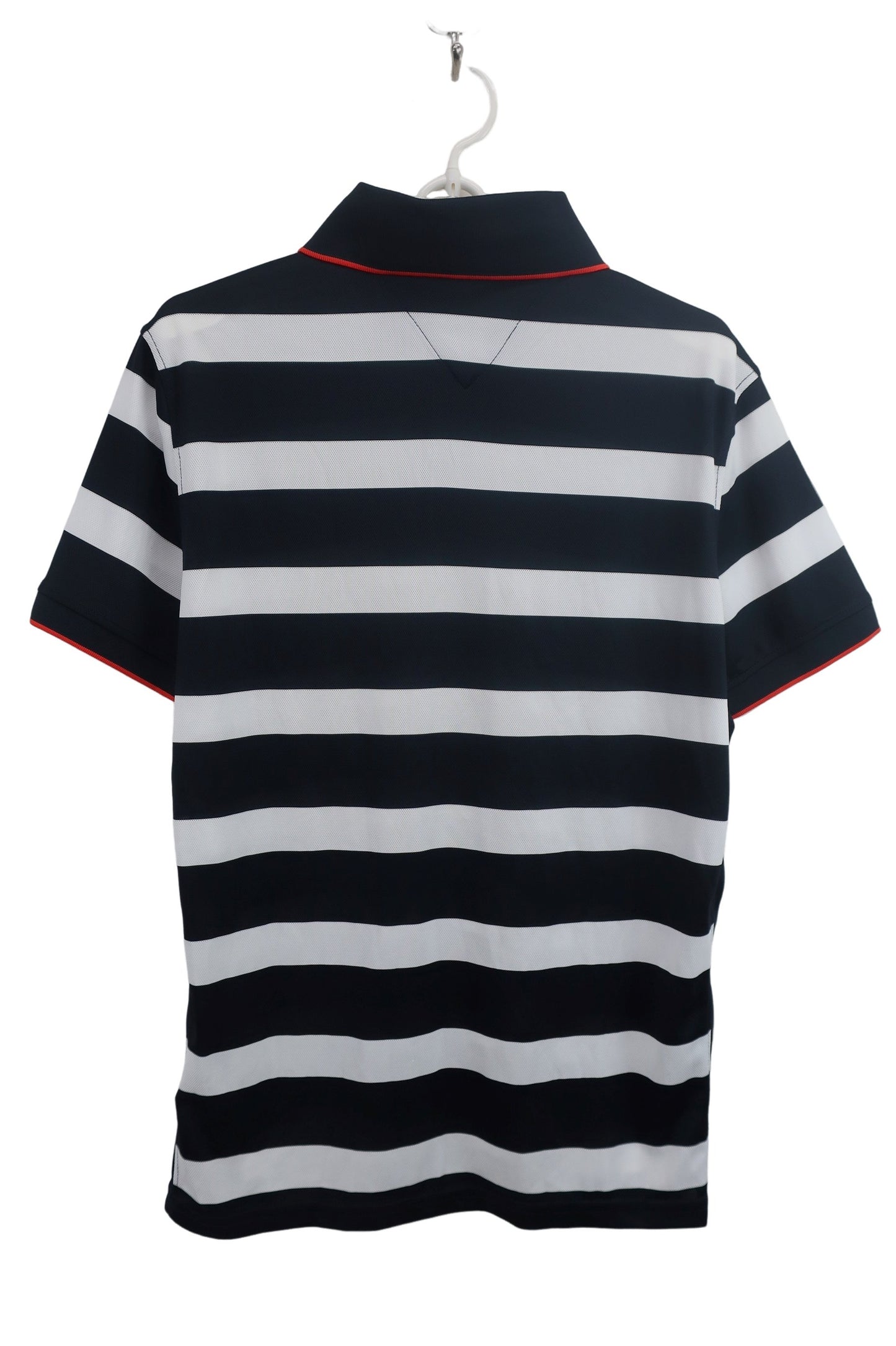 TOMMY HILFIGER(トミーヒルフィガー) 半袖ポロシャツ 白黒ボーダー メンズ M A-5