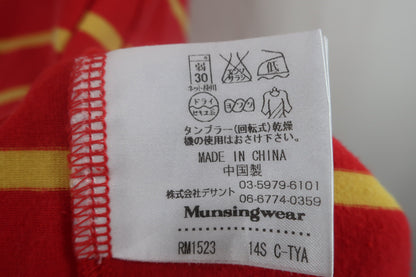 Munsingwear(マンシングウェア) 半袖ポロシャツ 赤黄ボーダー メンズ M B-9