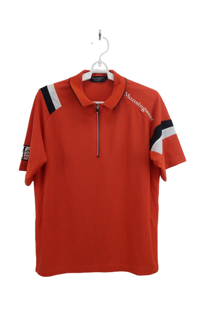 Munsingwear(マンシングウェア) 半袖ハーフジップシャツ オレンジ メンズ M B-1