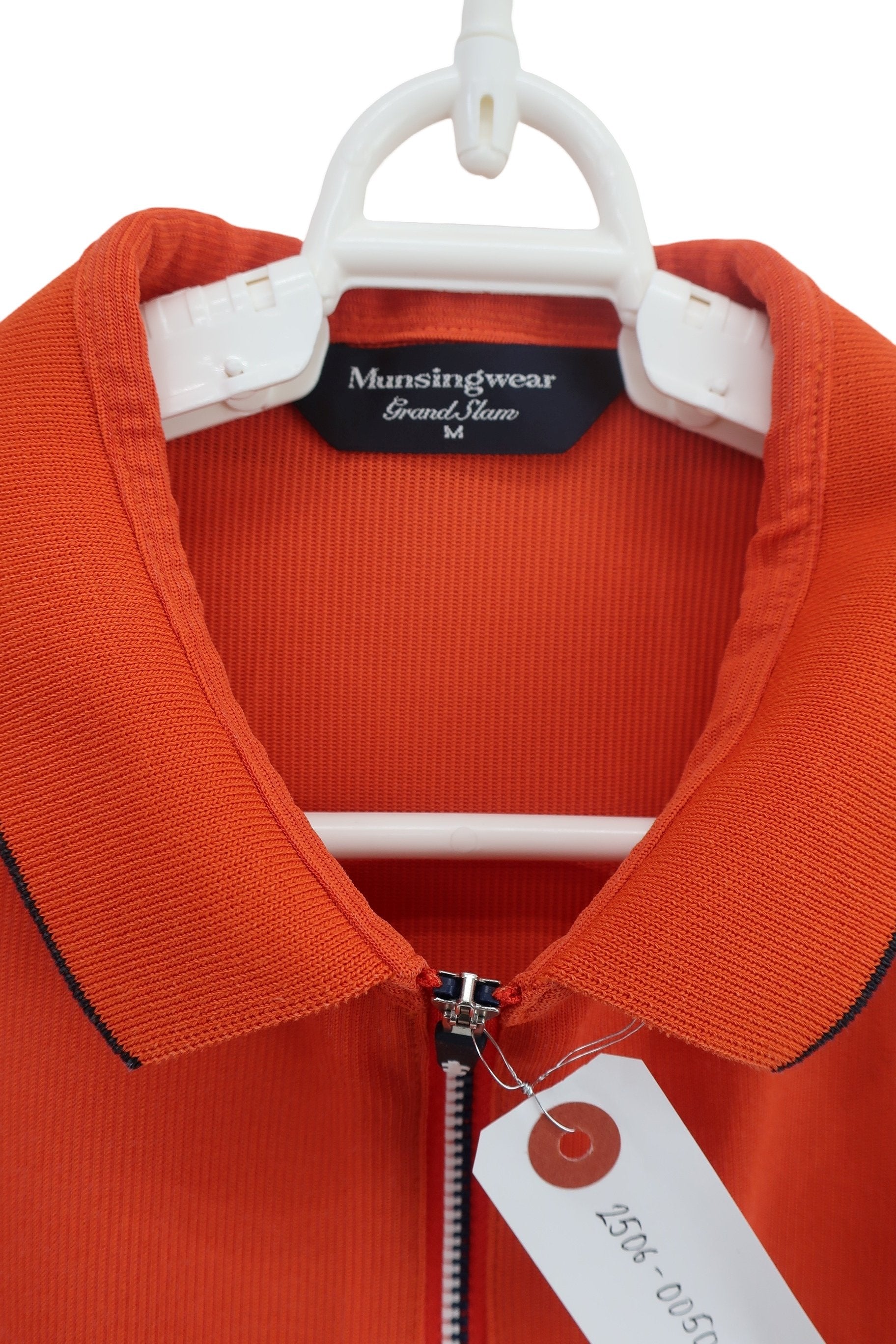 Munsingwear(マンシングウェア) 半袖ハーフジップシャツ オレンジ メンズ M B-3