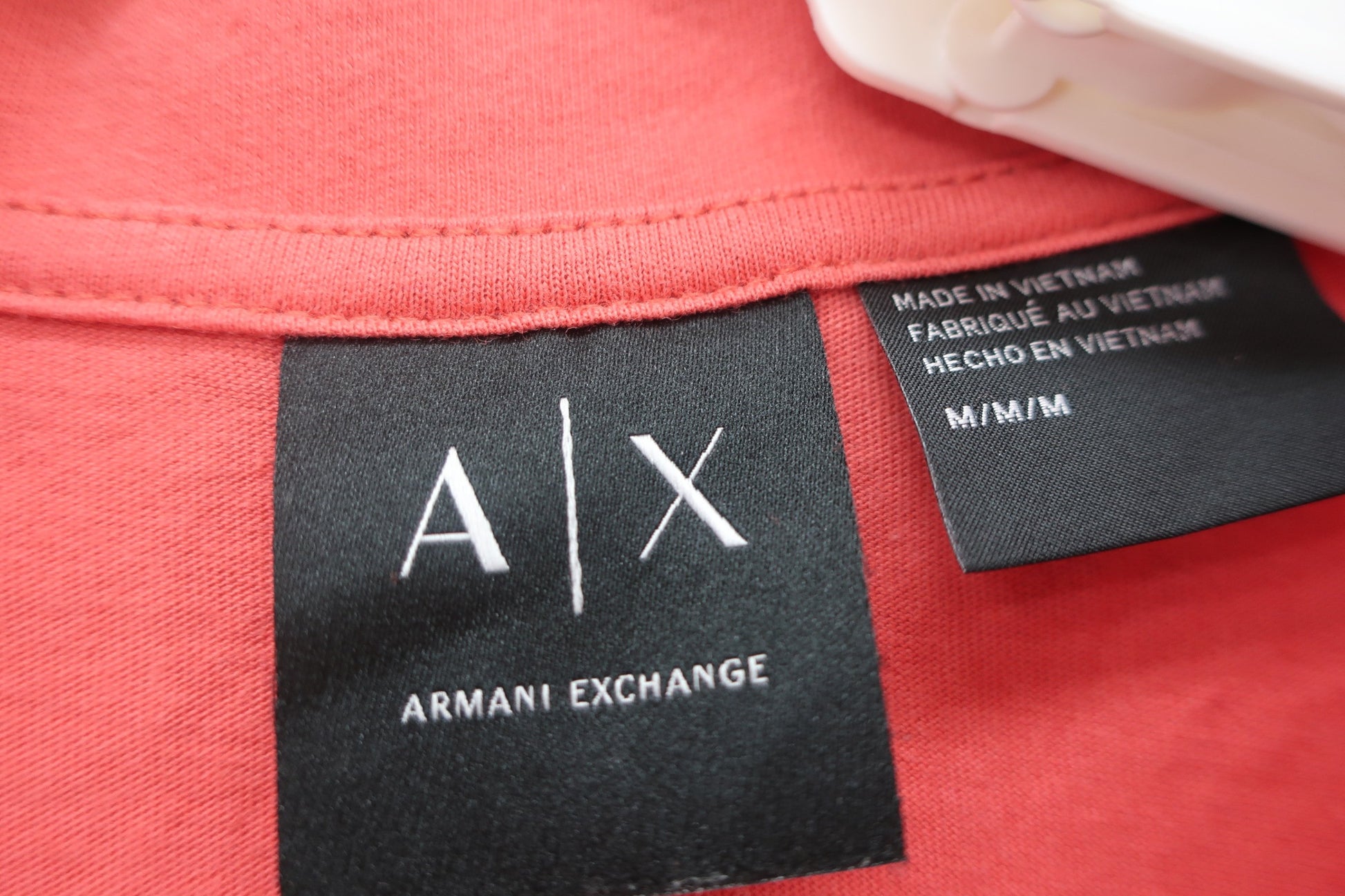 ARMANI EXCHANGE(アルマーニエクスチェンジ) 半袖ポロシャツ 赤ネイビーボタニカル柄 メンズ M B-3