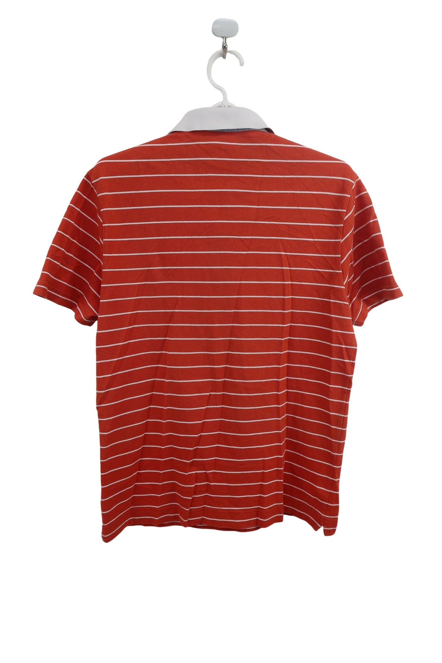 LACOSTE(ラコステ) 半袖ポロシャツ オレンジ白ボーダー メンズ 3 B-5