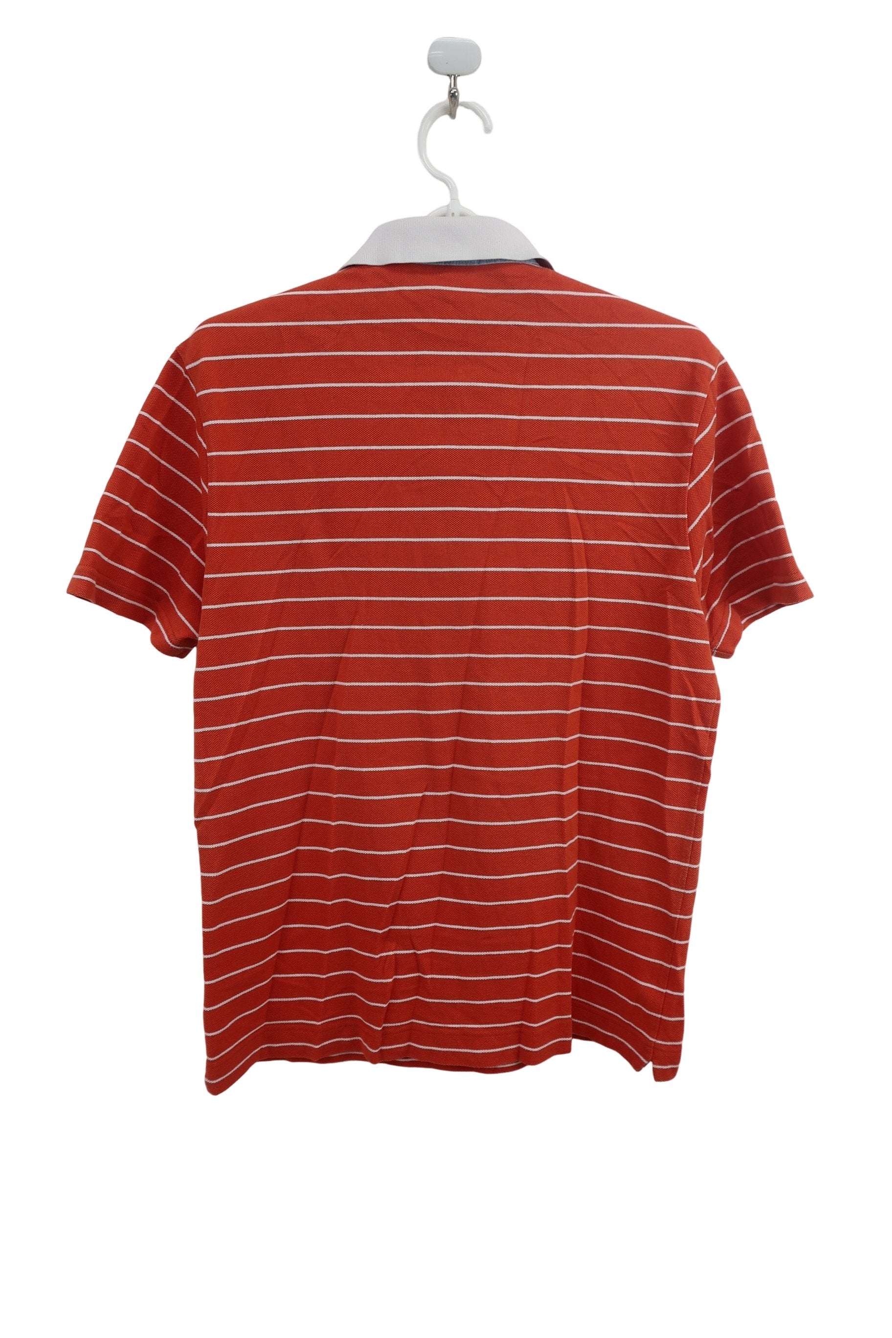 LACOSTE(ラコステ) 半袖ポロシャツ オレンジ白ボーダー メンズ 3 B-5