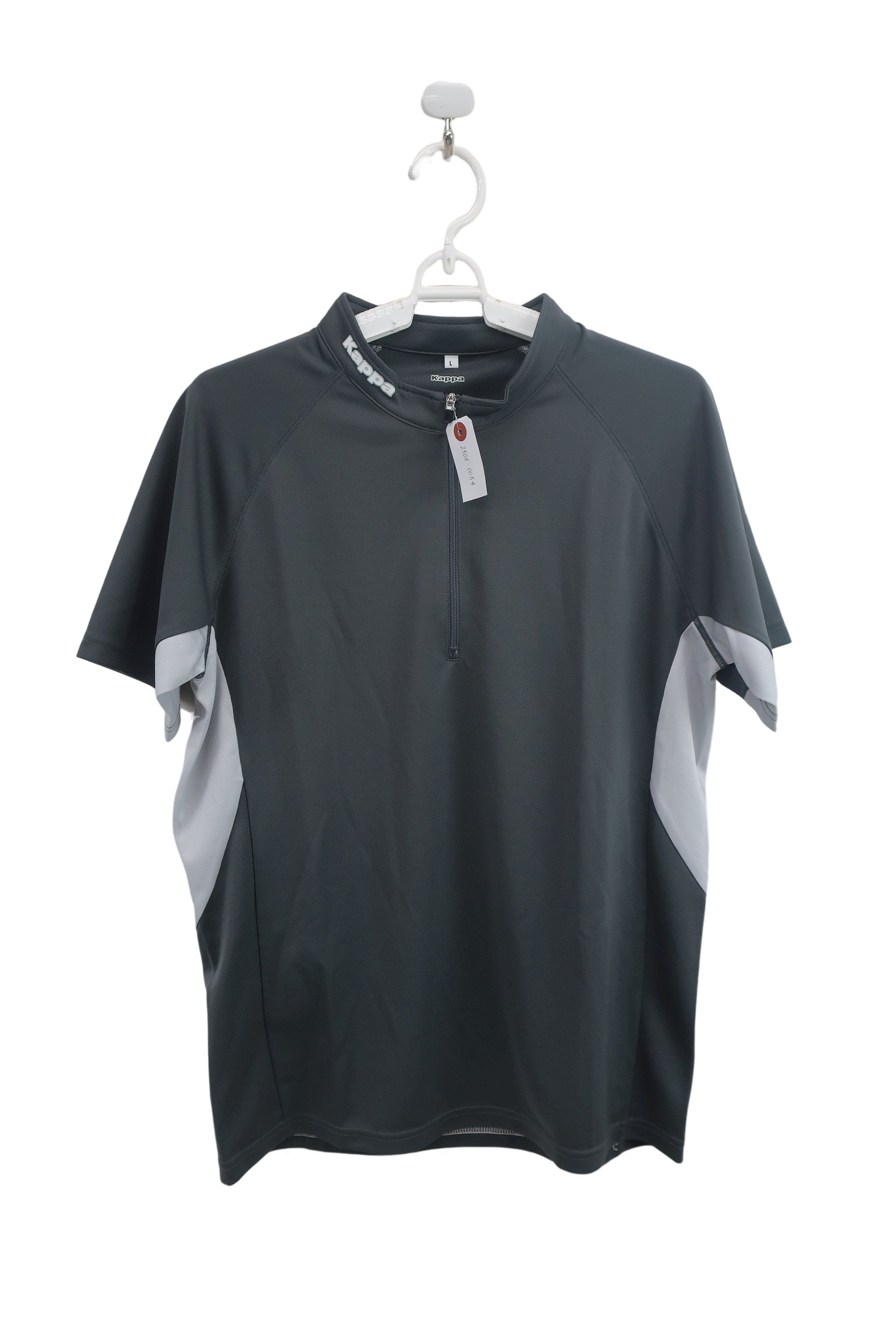Kappa(カッパ) 半袖ハーフジップシャツ グレー メンズ L A-1