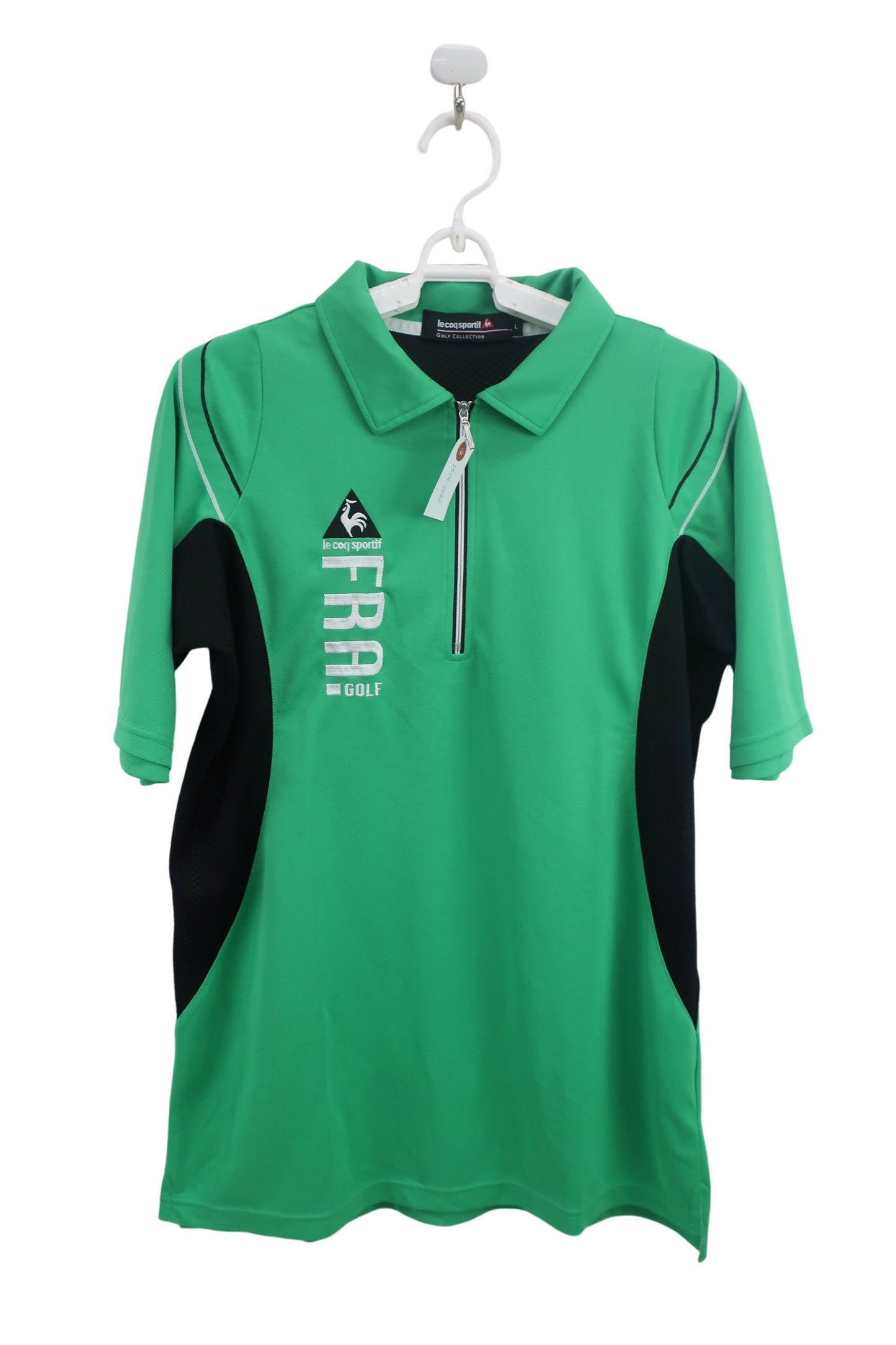 le coq sportif(ルコックスポルティフ) 半袖ハーフジップシャツ 緑 メンズ L A-1